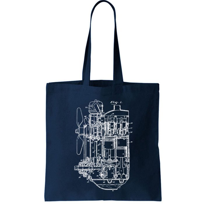 Car Engine Blueprint Car Auto Mechanic Garage Engineer Bag