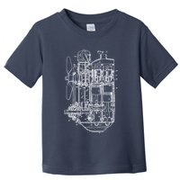 Car Engine Blueprint Car Auto Mechanic Garage Engineer Toddler T-Shirt