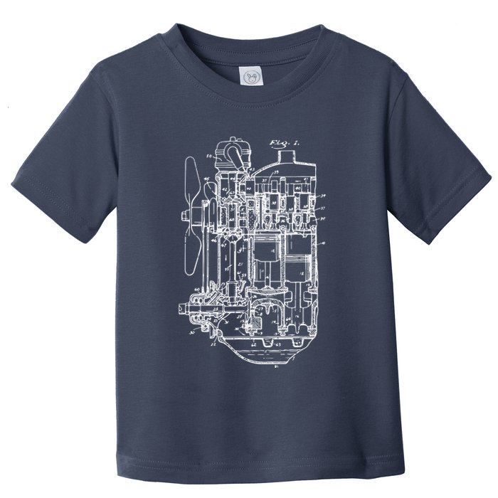 Car Engine Blueprint Car Auto Mechanic Garage Engineer Toddler T-Shirt