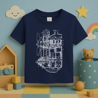 Car Engine Blueprint Car Auto Mechanic Garage Engineer Toddler T-Shirt