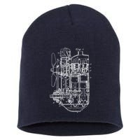 Car Engine Blueprint Car Auto Mechanic Garage Engineer Short Acrylic Beanie