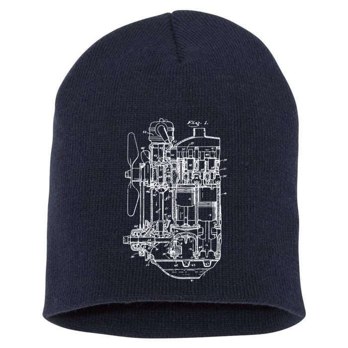 Car Engine Blueprint Car Auto Mechanic Garage Engineer Short Acrylic Beanie