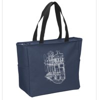 Car Engine Blueprint Car Auto Mechanic Garage Engineer Zip Tote Bag