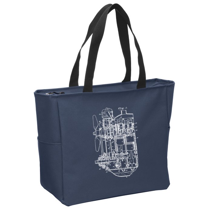 Car Engine Blueprint Car Auto Mechanic Garage Engineer Zip Tote Bag