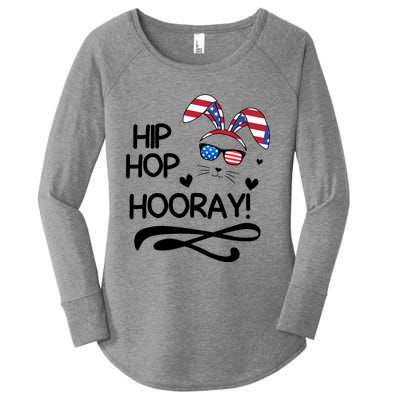 Cute Easter Bunny Love Bunnies And Usa Flag Funny Gift Women's Perfect Tri Tunic Long Sleeve Shirt