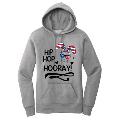 Cute Easter Bunny Love Bunnies And Usa Flag Funny Gift Women's Pullover Hoodie