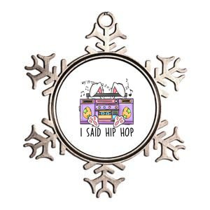 Cute Easter Bunny I Said A Hip Hop Funny Metallic Star Ornament