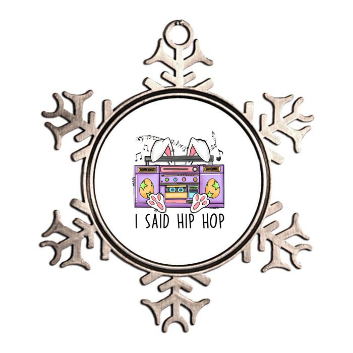 Cute Easter Bunny I Said A Hip Hop Funny Metallic Star Ornament