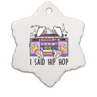 Cute Easter Bunny I Said A Hip Hop Funny Ceramic Star Ornament