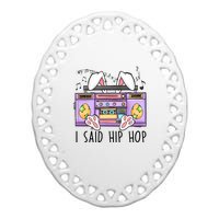 Cute Easter Bunny I Said A Hip Hop Funny Ceramic Oval Ornament