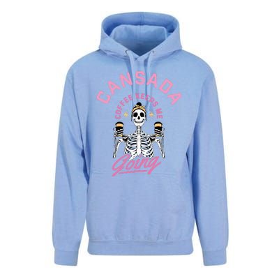 Cansada Eternal Brew Skeleton Sips and Rock and Roll Unisex Surf Hoodie