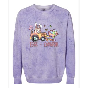  Eggs Cavator Easter Bunny Excavator Cute Toodler Colorblast Crewneck Sweatshirt