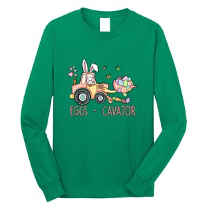  Eggs Cavator Easter Bunny Excavator Cute Toodler Long Sleeve Shirt