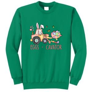  Eggs Cavator Easter Bunny Excavator Cute Toodler Sweatshirt