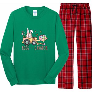  Eggs Cavator Easter Bunny Excavator Cute Toodler Long Sleeve Pajama Set