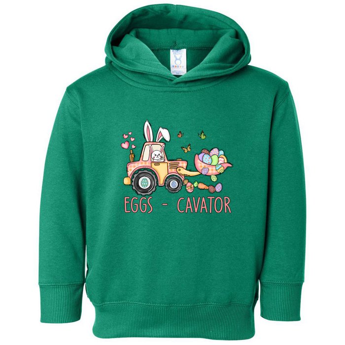  Eggs Cavator Easter Bunny Excavator Cute Toodler Toddler Hoodie