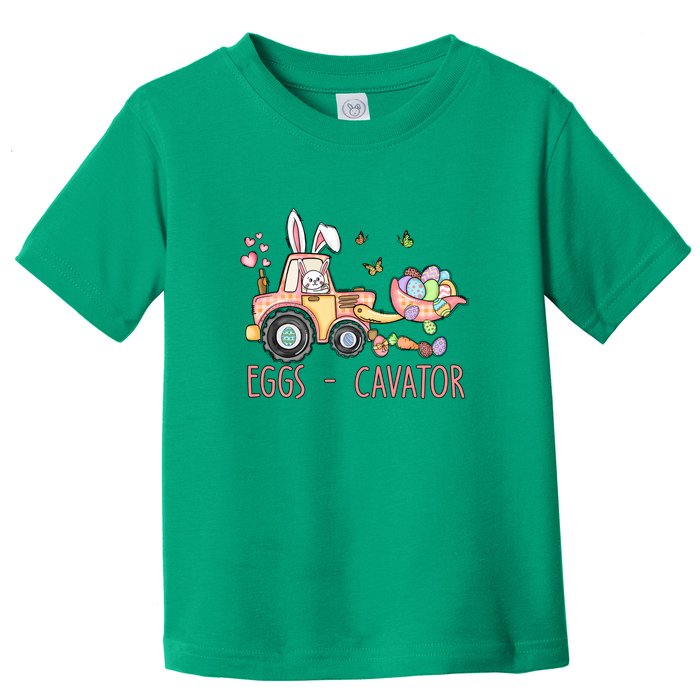  Eggs Cavator Easter Bunny Excavator Cute Toodler Toddler T-Shirt