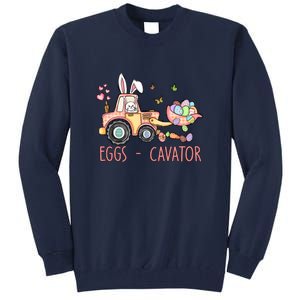  Eggs Cavator Easter Bunny Excavator Cute Toodler Tall Sweatshirt