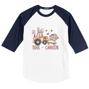  Eggs Cavator Easter Bunny Excavator Cute Toodler Baseball Sleeve Shirt