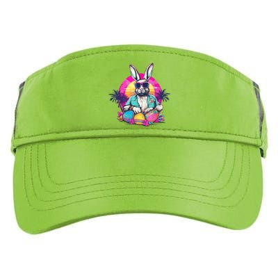 Cute Easter Bunny Retro Miami Look Colourful Eggs Adult Drive Performance Visor