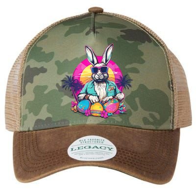 Cute Easter Bunny Retro Miami Look Colourful Eggs Legacy Tie Dye Trucker Hat