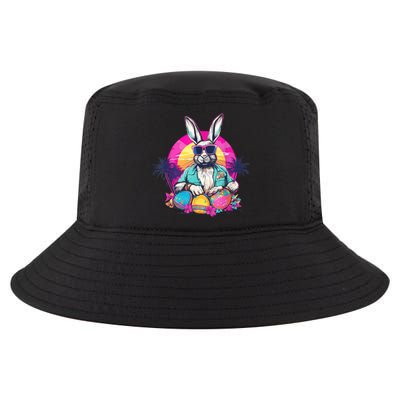 Cute Easter Bunny Retro Miami Look Colourful Eggs Cool Comfort Performance Bucket Hat