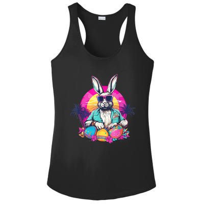 Cute Easter Bunny Retro Miami Look Colourful Eggs Ladies PosiCharge Competitor Racerback Tank