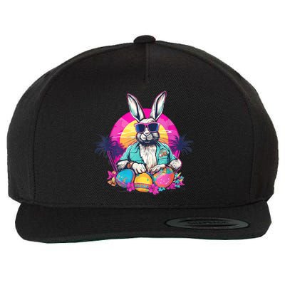 Cute Easter Bunny Retro Miami Look Colourful Eggs Wool Snapback Cap