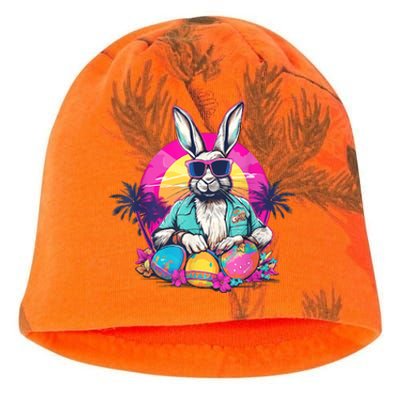 Cute Easter Bunny Retro Miami Look Colourful Eggs Kati - Camo Knit Beanie