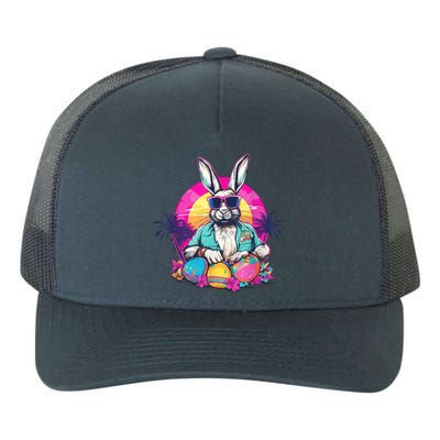 Cute Easter Bunny Retro Miami Look Colourful Eggs Yupoong Adult 5-Panel Trucker Hat