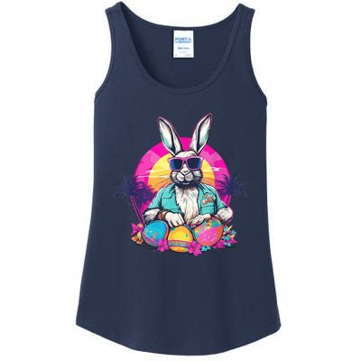 Cute Easter Bunny Retro Miami Look Colourful Eggs Ladies Essential Tank