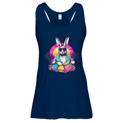 Cute Easter Bunny Retro Miami Look Colourful Eggs Ladies Essential Flowy Tank