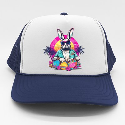 Cute Easter Bunny Retro Miami Look Colourful Eggs Trucker Hat