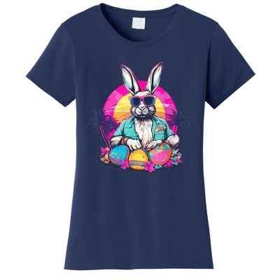 Cute Easter Bunny Retro Miami Look Colourful Eggs Women's T-Shirt