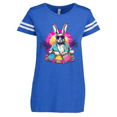 Cute Easter Bunny Retro Miami Look Colourful Eggs Enza Ladies Jersey Football T-Shirt