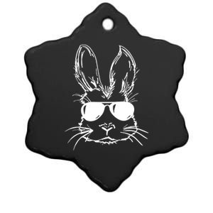 Cool Easter Bunny Sunglass Ceramic Star Ornament