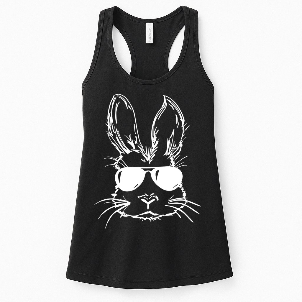 Cool Easter Bunny Sunglass Womens Tank Top