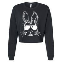 Cool Easter Bunny Sunglass Cropped Pullover Crew