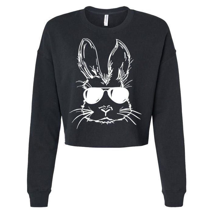 Cool Easter Bunny Sunglass Cropped Pullover Crew