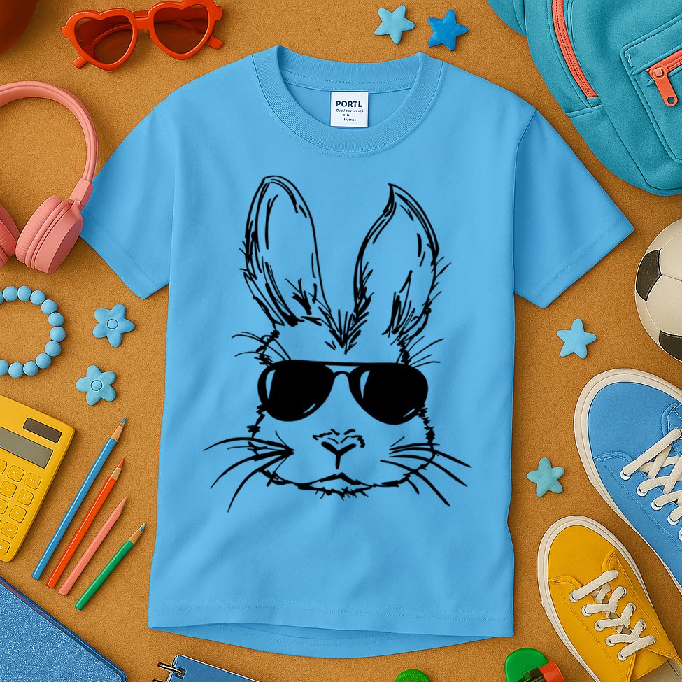 Cool Easter Bunny Sunglass Kids T-Shirt