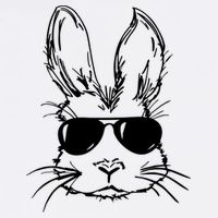 Cool Easter Bunny Sunglass Garment-Dyed Sweatshirt