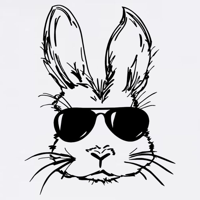 Cool Easter Bunny Sunglass Garment-Dyed Sweatshirt