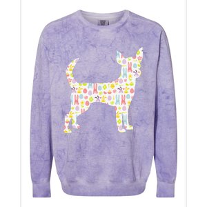 Chihuahua Easter Bunny Dog Silhouette Colorblast Crewneck Sweatshirt