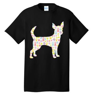 Chihuahua Easter Bunny Dog Silhouette Tall T-Shirt