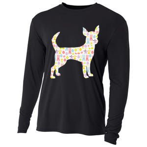 Chihuahua Easter Bunny Dog Silhouette Cooling Performance Long Sleeve Crew