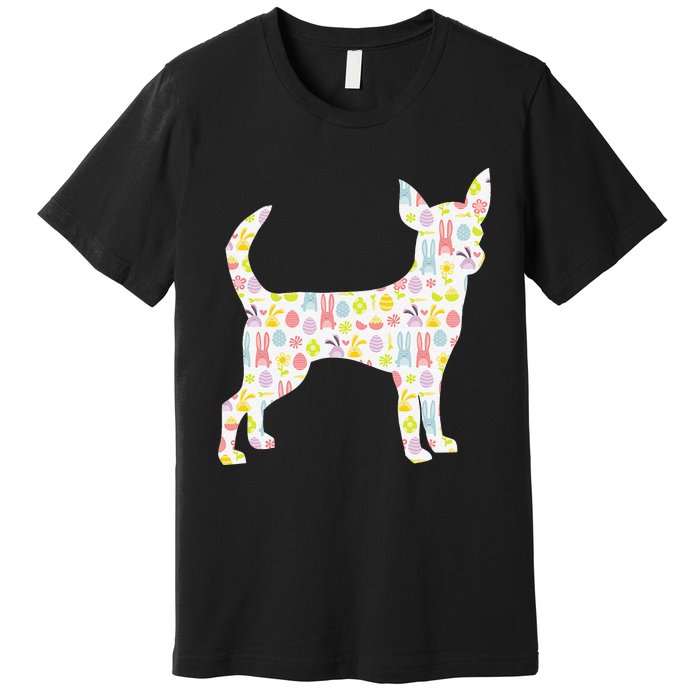 Chihuahua Easter Bunny Dog Silhouette Premium T-Shirt