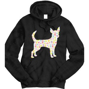 Chihuahua Easter Bunny Dog Silhouette Tie Dye Hoodie