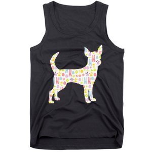 Chihuahua Easter Bunny Dog Silhouette Tank Top