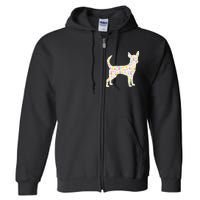 Chihuahua Easter Bunny Dog Silhouette Full Zip Hoodie