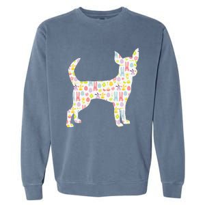 Chihuahua Easter Bunny Dog Silhouette Garment-Dyed Sweatshirt